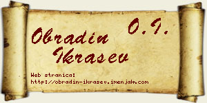 Obradin Ikrašev vizit kartica